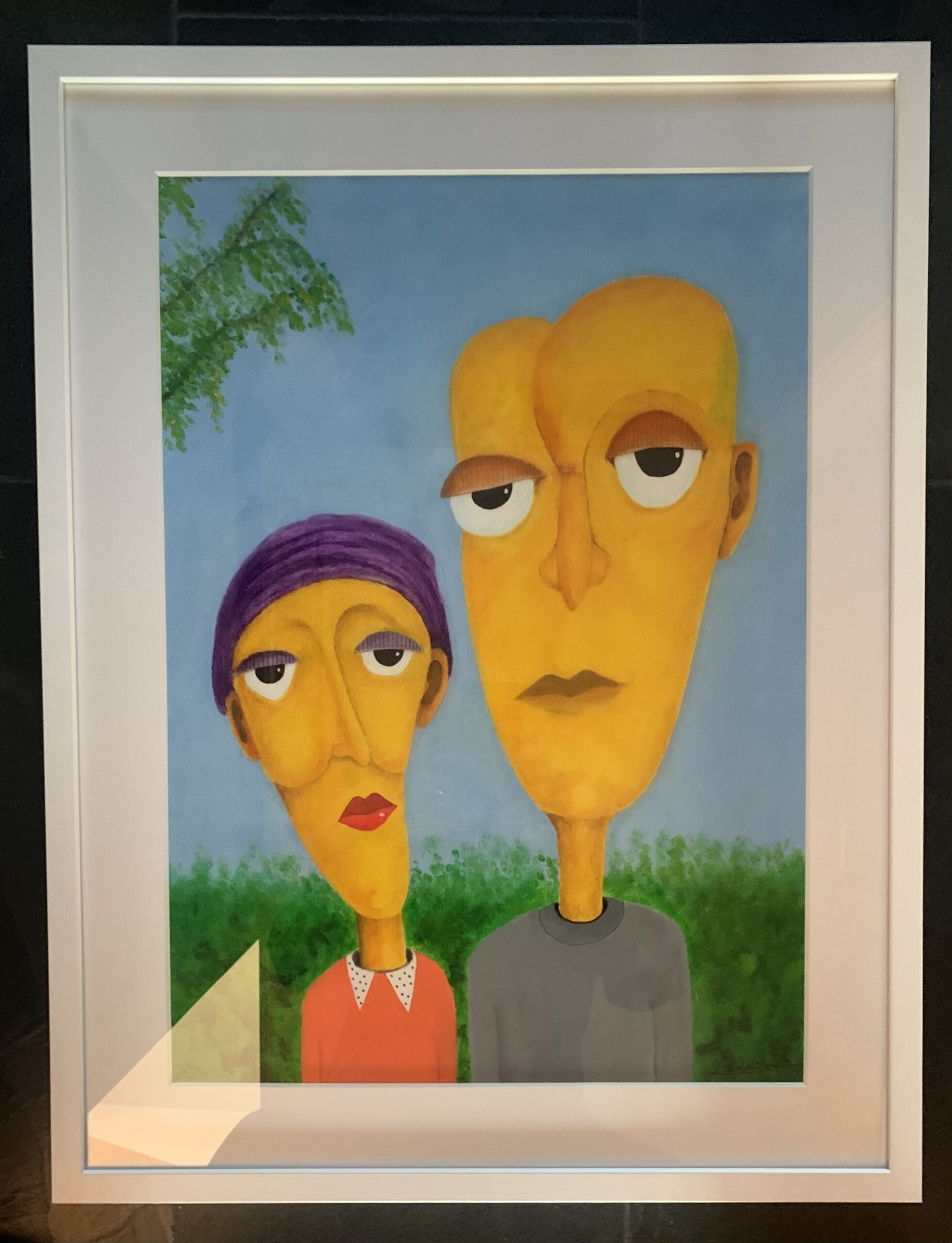 "Í garðinum heima 3" olía á pappír 40X60.